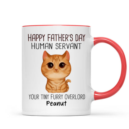 Watercolor Cute Cats Happy Father's Day Cat Human Servant - Personalized Mug