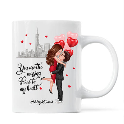 The Missing Piece To My Heart Valentine's Day Gift For Him, Gift For Her Personalized Mug