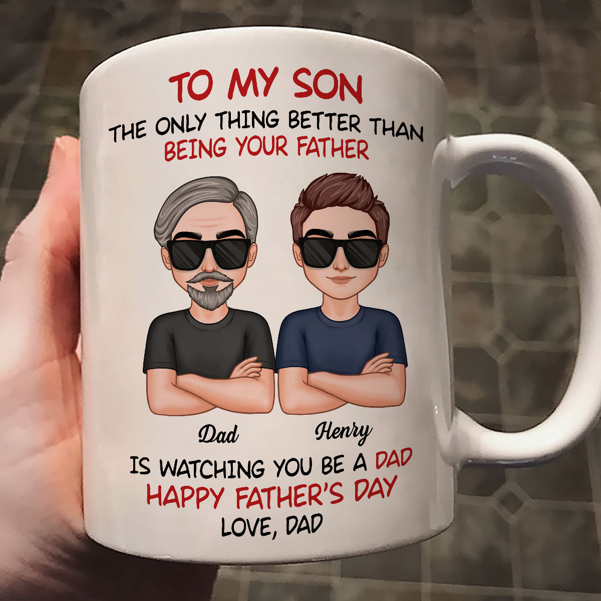 To My Son From Dad Happy Father's Day Personalized Mug