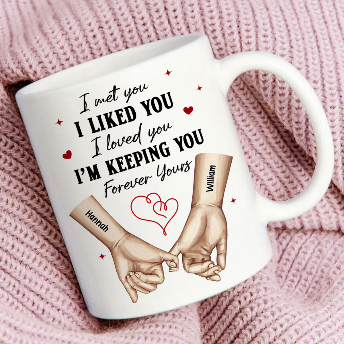 Personalized Couple Pinky Promise Hands, Gift, Anniversary Gift for Couples