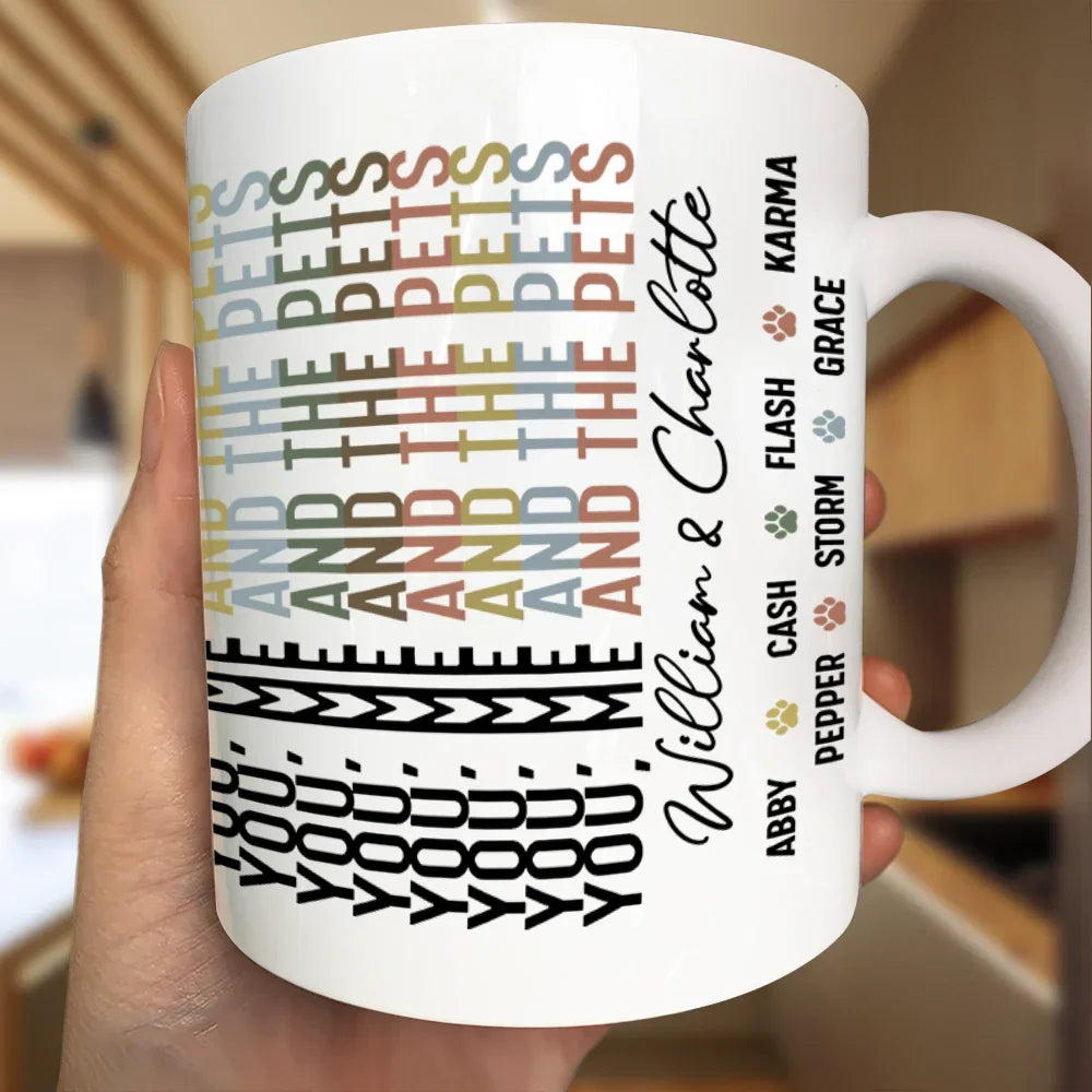 You Me And The Dog Cat Hidden Message - Personalized Mug