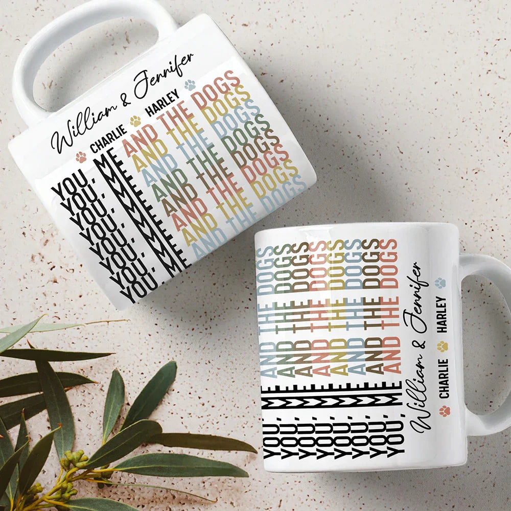 You Me And The Dog Cat Hidden Message - Personalized Mug