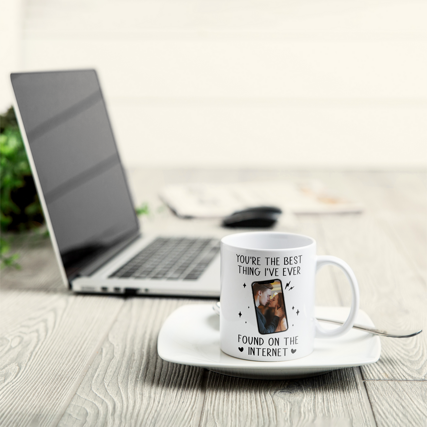 Custom Photo You're The Best Thing I've Ever Found On The Internet - Personalized Ceramic Mug - Gift For Couple, Husband Wife NH96