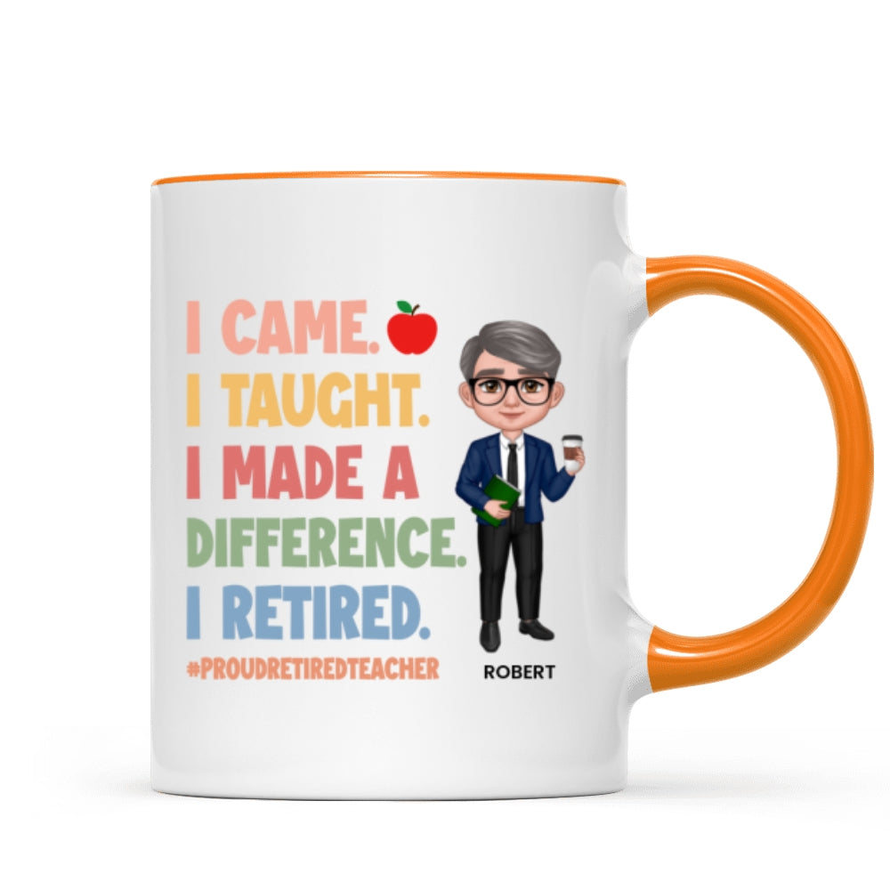 Proud Retired Teacher Personalized Mug, Retirement gift