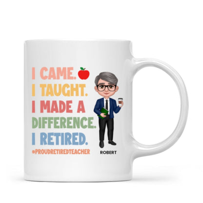 Proud Retired Teacher Personalized Mug, Retirement gift