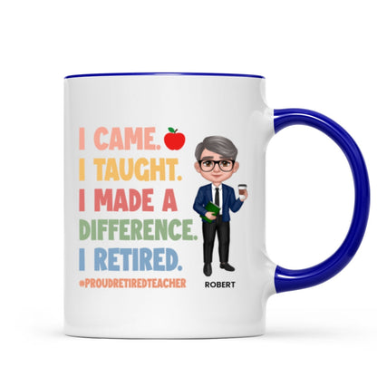 Proud Retired Teacher Personalized Mug, Retirement gift