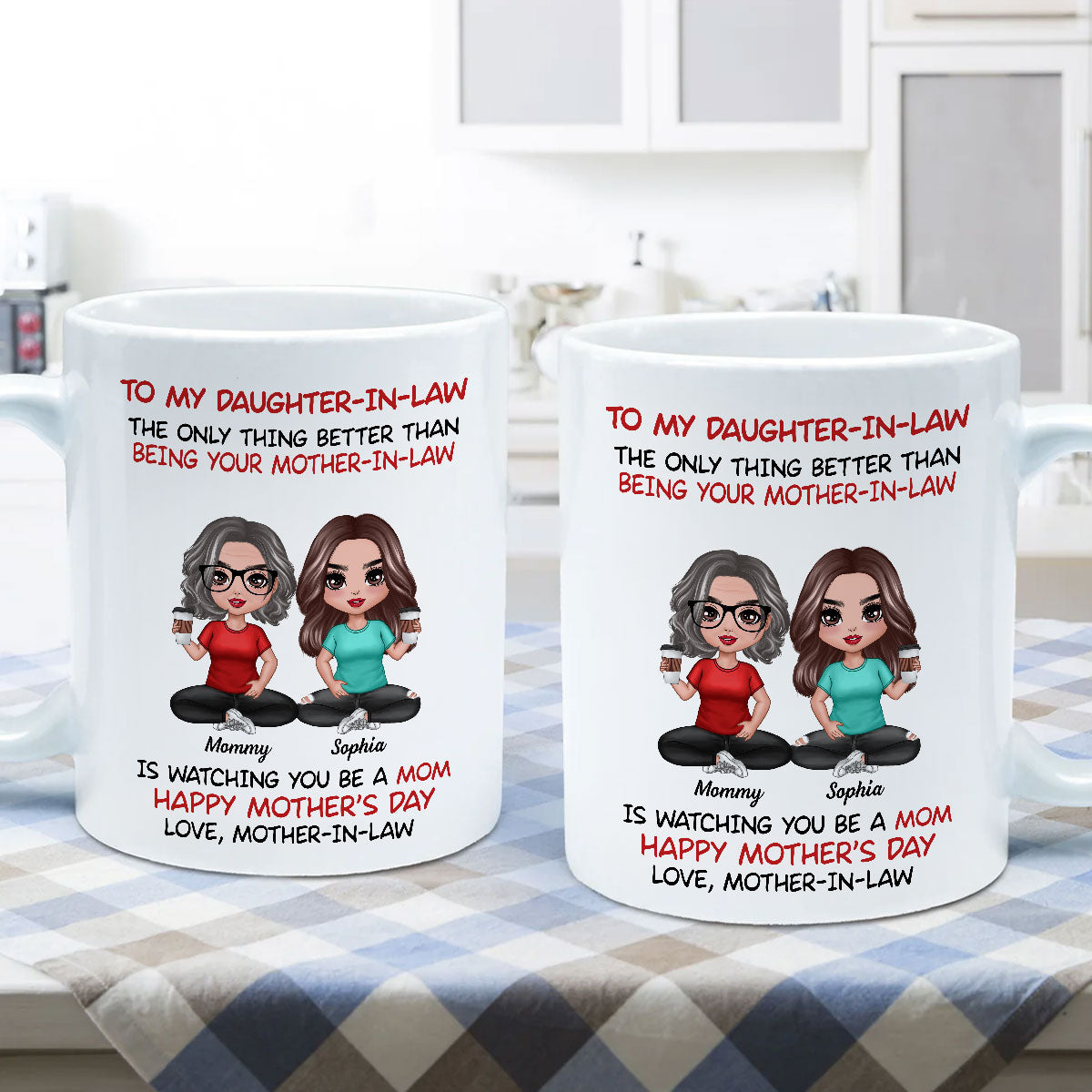 To My Daughter-In-Law Happy Mother's Day Personalized Mug, Heartfelt 2025 Gift