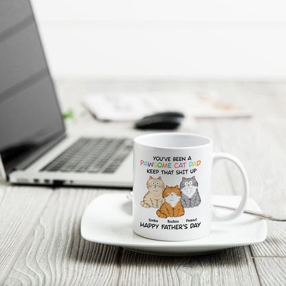 Happy Father's Day From Your Favorite Unemployed Freeloader, Funny Personalized Mug For Cat Dads