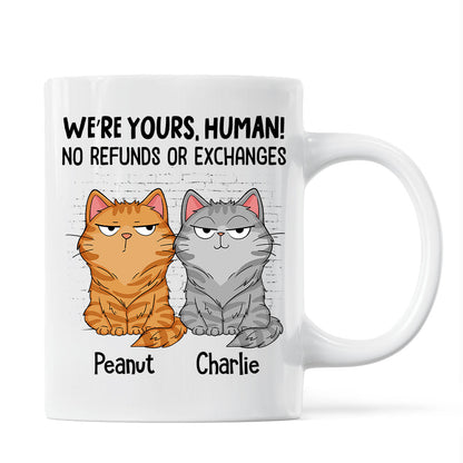 Sorry Human We're Yours Funny Cat Expression Personalized Mug