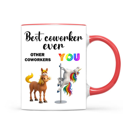 Funny Unicorn Coworker - Personalized Mug - Christmas Gift for Coworker, White Elephant