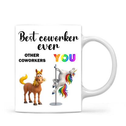 Funny Unicorn Coworker - Personalized Mug - Christmas Gift for Coworker, White Elephant