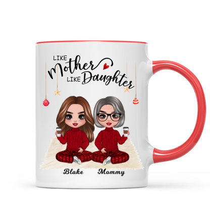 Christmas Doll Mother And Daughters Personalized Mug