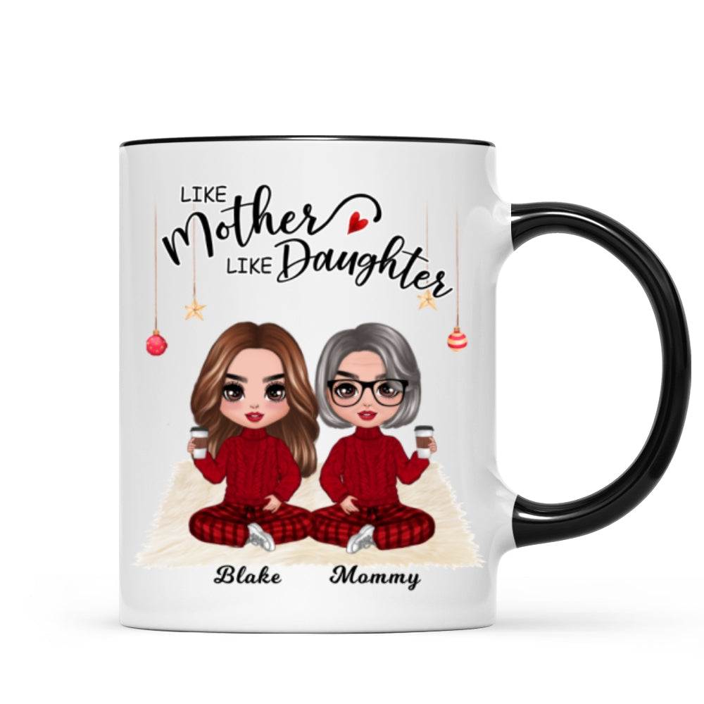 Christmas Doll Mother And Daughters Personalized Mug