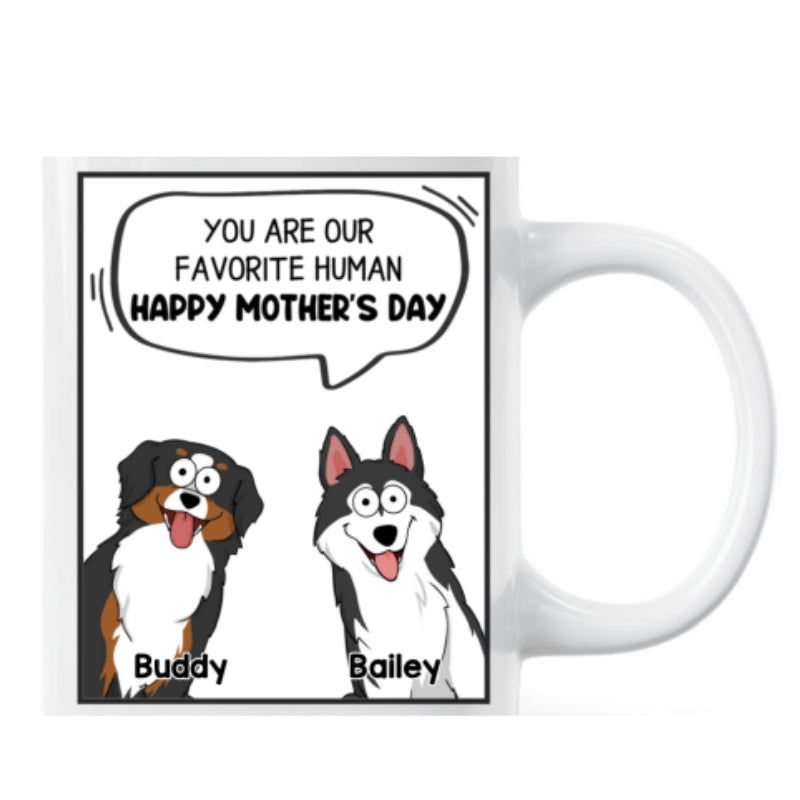 Mom You Are My Favorite Human Happy Mother's Day Conversation Box Gift For Dog Mom Personalized Mug