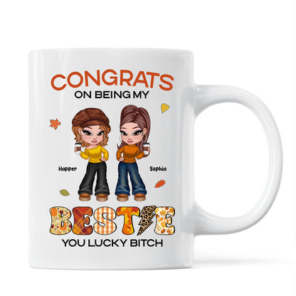 Congrats On Being My Bestie Sister Fall Season Y2K Style Personalized Mug