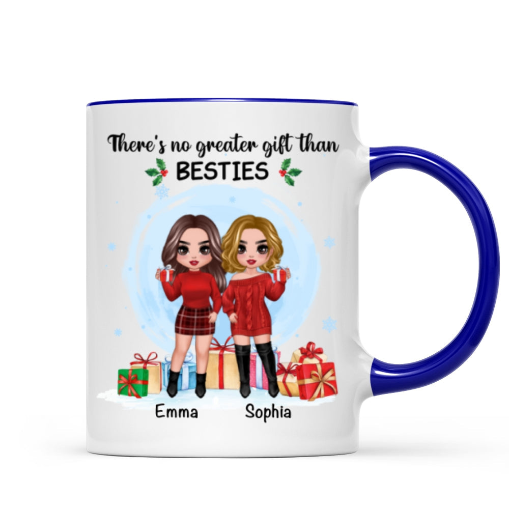 Christmas Doll Besties Standing No Greater Gift Than Besties Personalized Mug