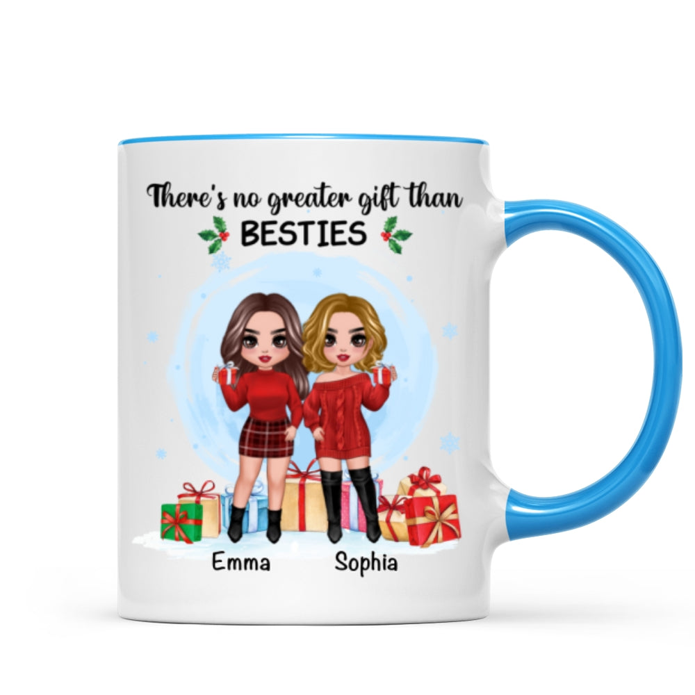 Christmas Doll Besties Standing No Greater Gift Than Besties Personalized Mug