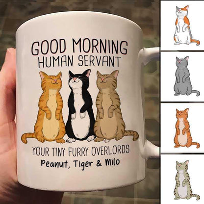 Standing Cats Good Morning Human Servant Personalized Mug