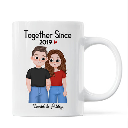 Cute Illustration Couple Together Since Gift For Him For Her Personalized Mug