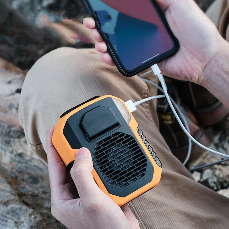 Portable Waist Fan And Power Bank