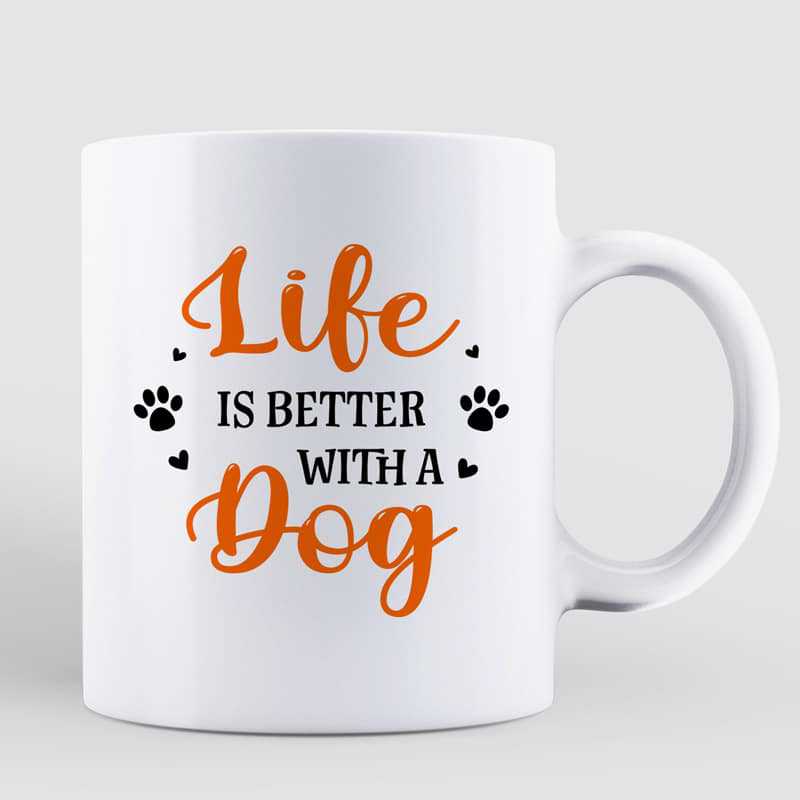 Fall Season Life Is Better With Dog Gift For Dog Mom Personalized Mug