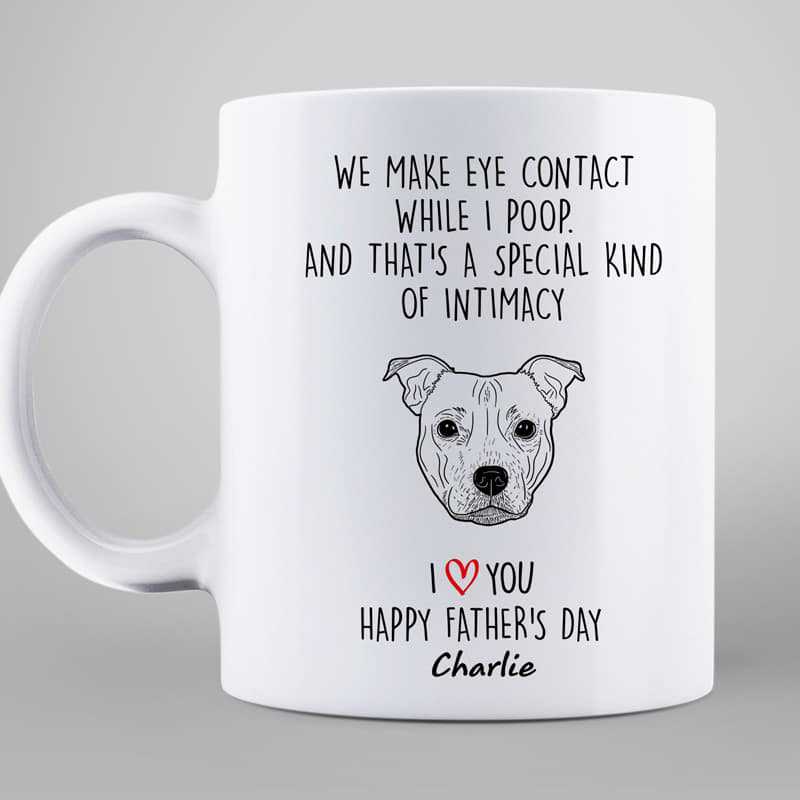 We Make Eye Contact Peeking Dogs Father's Day Gift Dog Dad Personalized Mug