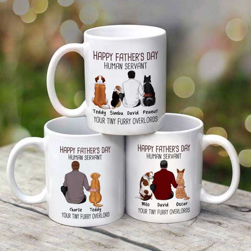 Dog Dad Back View Happy Father's Day Personalized Mug