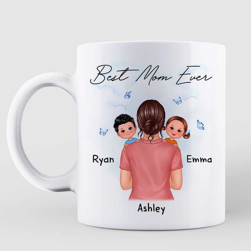 Best Mom Grandma Ever Kids On Shoulder Personalized Mug