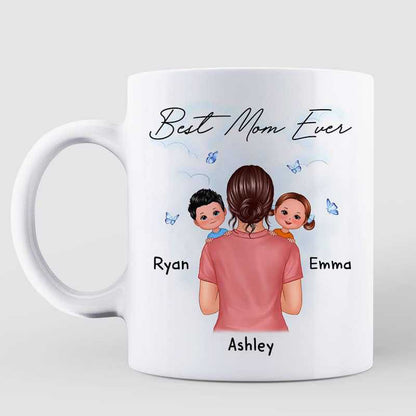 Best Mom Grandma Ever Kids On Shoulder Personalized Mug
