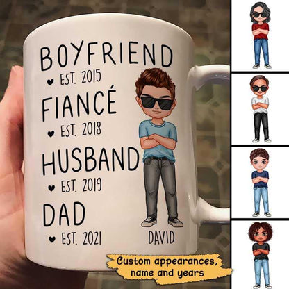Boyfriend Fiance Husband Dad Established Doll Man Father's Day Gift Personalized Mug