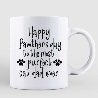 Happy Pawther's Day Cartoon Cat Dad Personalized Mug