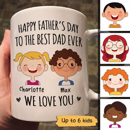 Happy Father's Day We Love You Cute Kid Face Personalized Mug