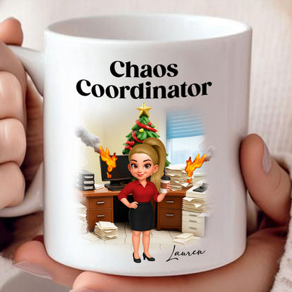 Chaos Coordinator Office Humor - Personalized Mug - Christmas Gift for Coworkers, Husband, Wife, Daughter, Son, Friends
