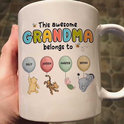 This Grandma Mom Belongs To Cute Characters Personalized Mug
