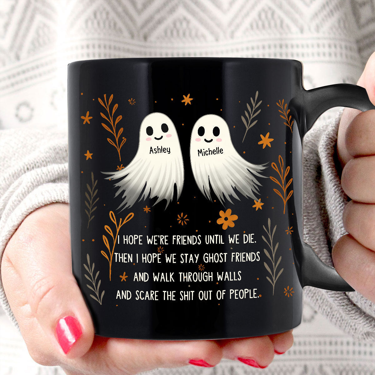 Halloween Ghost Friends Besties Personalized Mug