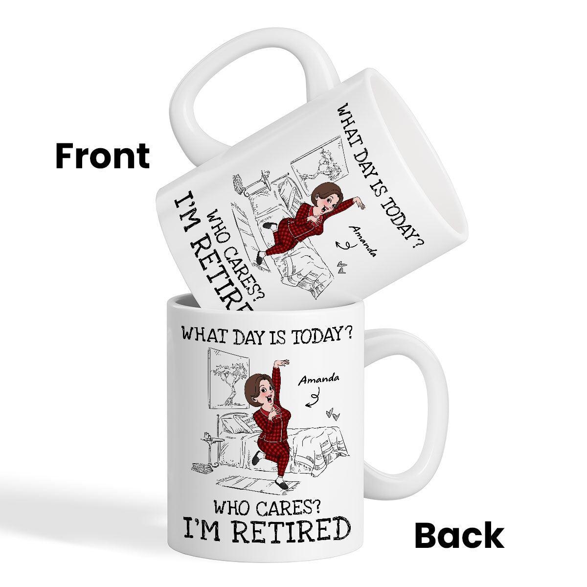 What Day Is Today Who Cares Personalized Mug, Funny Retirement Gift For Colleagues, Mom, Dad