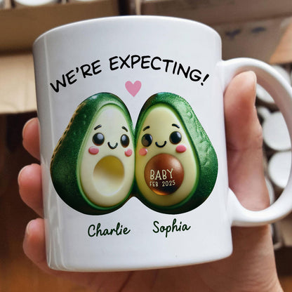 Avocado Couple Expecting Parents Pregnancy Announcement Keepsake Personalized Mug