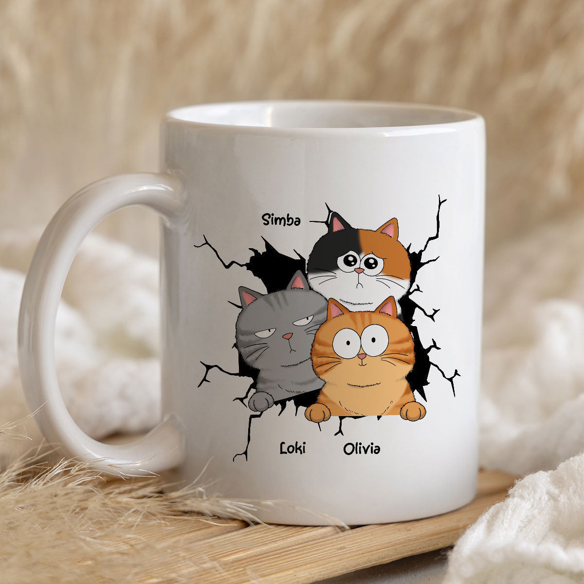 Funny Cat Personalized Mug, Gift For Cat Mom, Cat Dad, Cat Lover
