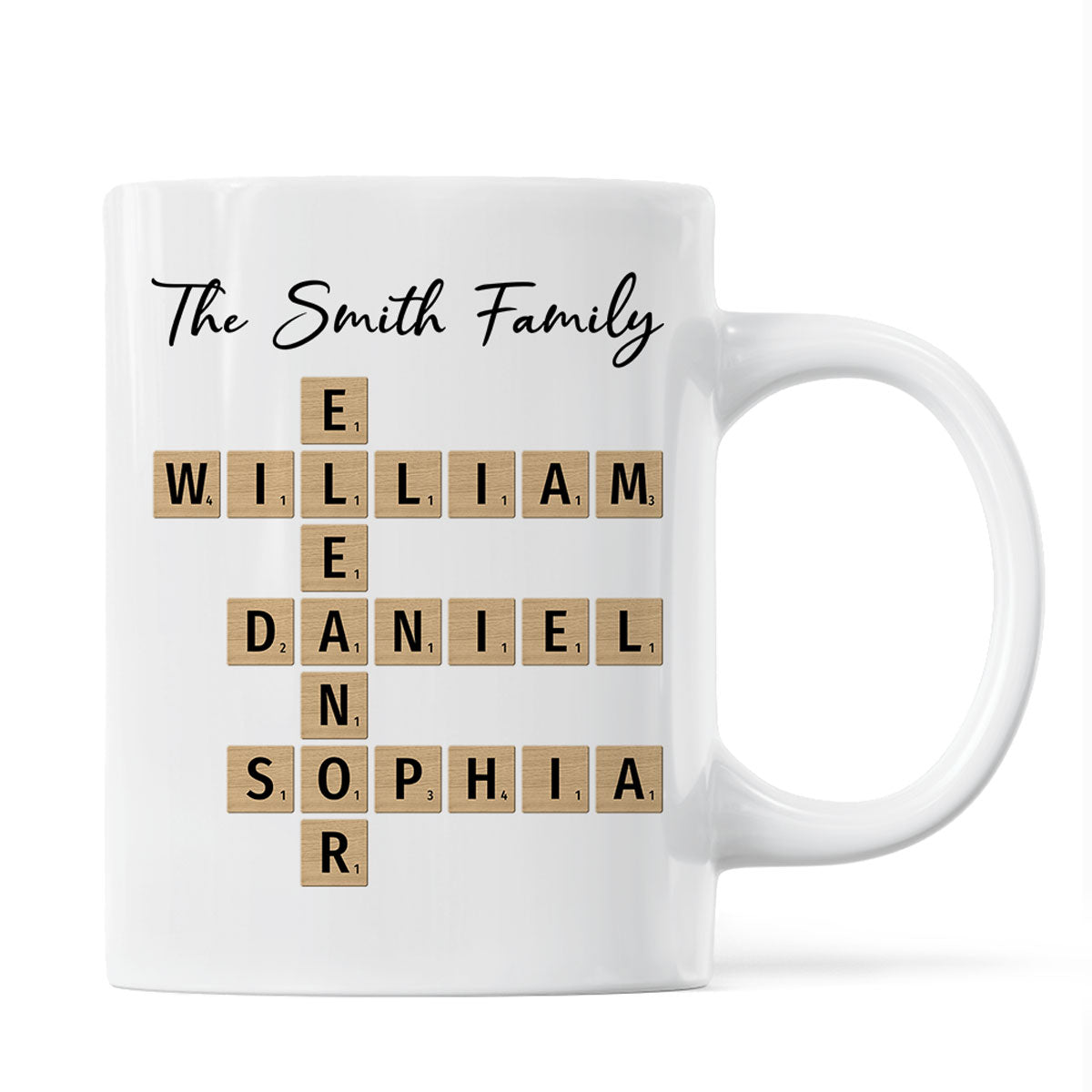 Custom Text Create Your Own Crossword Puzzle Gift For Family Friends Personalized Mug