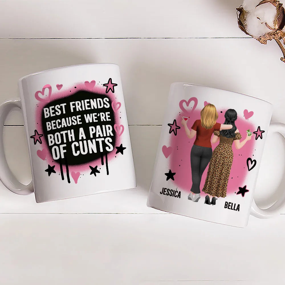 Personalized Best Friends Mug with Bold Funny Quote Custom Characters, Unique Gift for Your Bestie