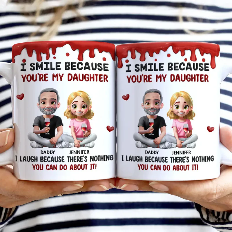 Personalized Ceramic Mug with Funny Mom and Son Quote, Cute Cartoon Sitting Design, Unique Gift for Mom or Son