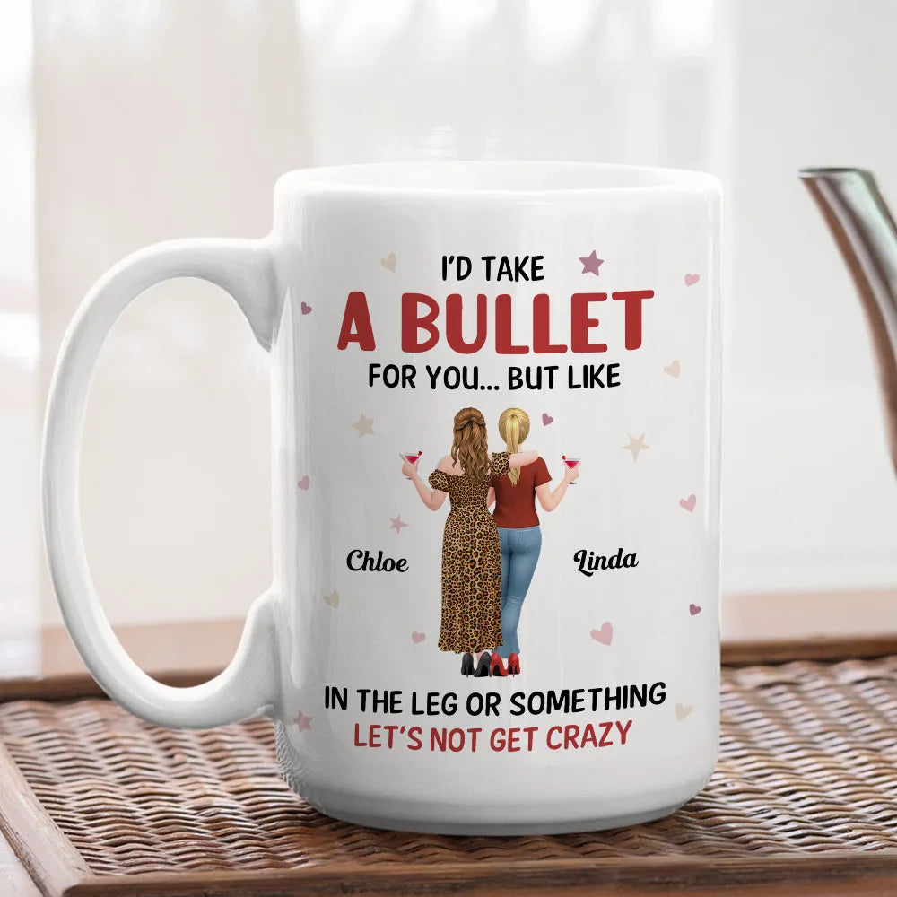 Funny Best Friends Mug Personalized Friends Back View Ceramic Cup with Sarcastic Friendship Quote