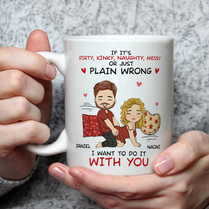 Personalized Ceramic Mug Funny Couple Cartoon Quote Gift for Boyfriend or Girlfriend Cute Flirty Coffee Mug