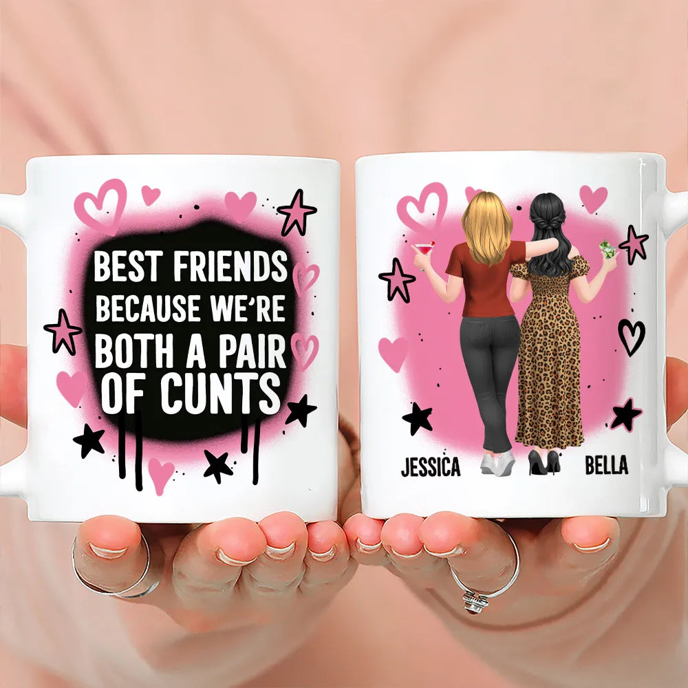 Personalized Best Friends Mug with Bold Funny Quote Custom Characters, Unique Gift for Your Bestie