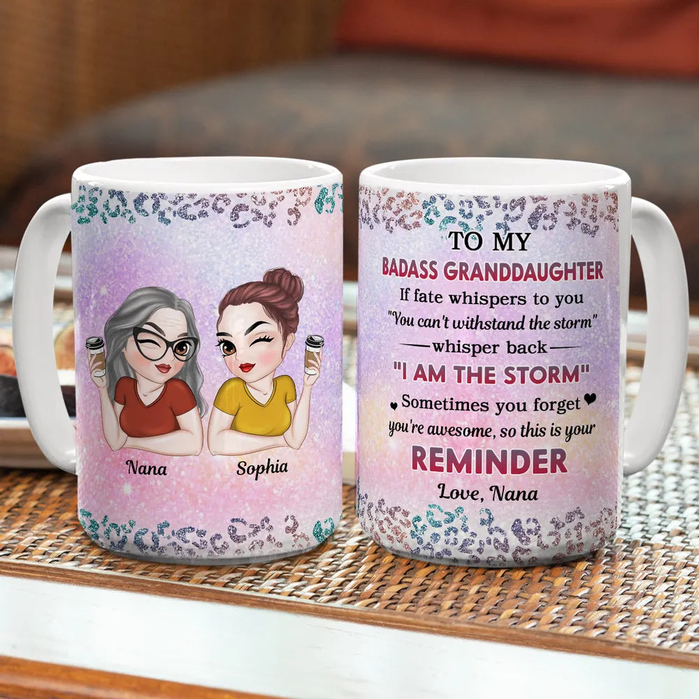 Inspirational White Ceramic Mug, A Special Gift from Mom or Grandma to Daughter or Granddaughter