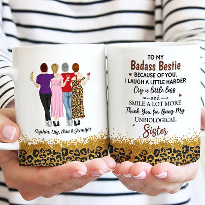 White Ceramic Mug for Best Friends Heartfelt Unbiological Sister Gift to Share Joy