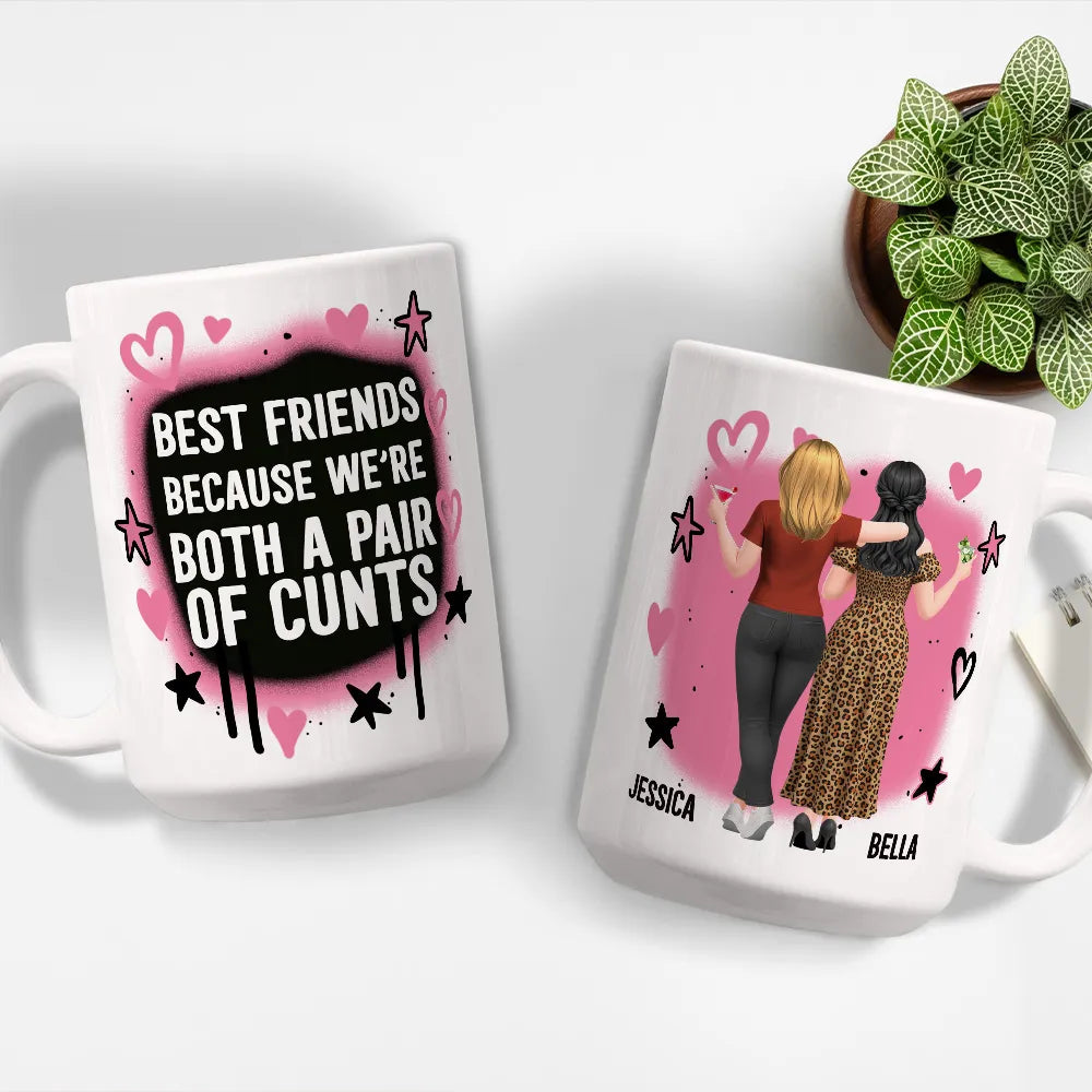 Personalized Best Friends Mug with Bold Funny Quote Custom Characters, Unique Gift for Your Bestie