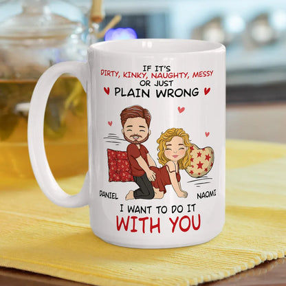 Personalized Ceramic Mug Funny Couple Cartoon Quote Gift for Boyfriend or Girlfriend Cute Flirty Coffee Mug