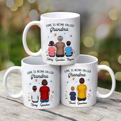Love Is Being Called Grandma Back View Personalized Mug