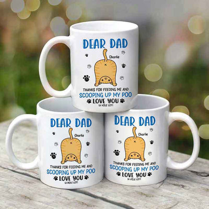 Cat Butts Love You A W-hole Lot Dear Cat Dad Cat Butts Father's Day Personalized Mug
